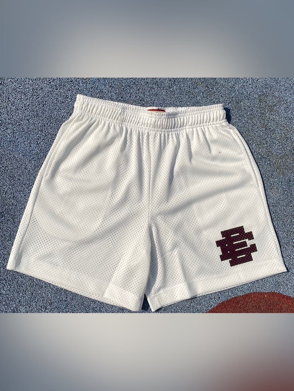 Eric Emanuel maroon mesh shorts